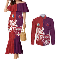 Custom British Lions Brumbies Couples Matching Mermaid Dress and Long Sleeve Button Shirt Unique Style - Wonder Print Shop