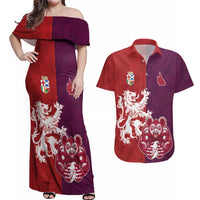 Custom British Lions Brumbies Couples Matching Off Shoulder Maxi Dress and Hawaiian Shirt Unique Style - Wonder Print Shop