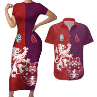 Custom British Lions Brumbies Couples Matching Short Sleeve Bodycon Dress and Hawaiian Shirt Unique Style - Wonder Print Shop