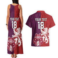 Custom British Lions Brumbies Couples Matching Tank Maxi Dress and Hawaiian Shirt Unique Style - Wonder Print Shop