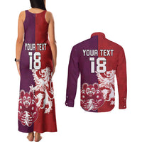 Custom British Lions Brumbies Couples Matching Tank Maxi Dress and Long Sleeve Button Shirt Unique Style - Wonder Print Shop