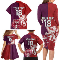 Custom British Lions Brumbies Family Matching Long Sleeve Bodycon Dress and Hawaiian Shirt Unique Style - Wonder Print Shop
