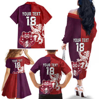 Custom British Lions Brumbies Family Matching Off The Shoulder Long Sleeve Dress and Hawaiian Shirt Unique Style - Wonder Print Shop