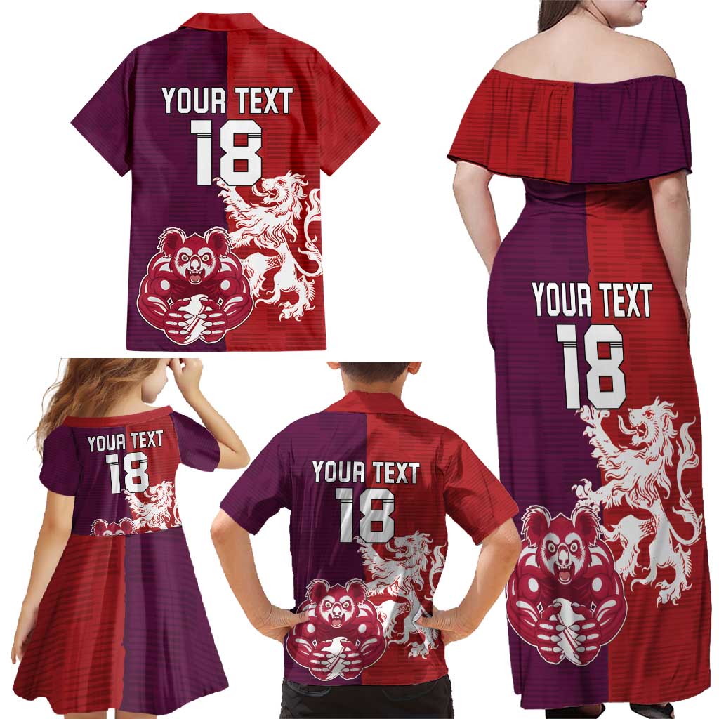 Custom British Lions Brumbies Family Matching Off Shoulder Maxi Dress and Hawaiian Shirt Unique Style - Wonder Print Shop