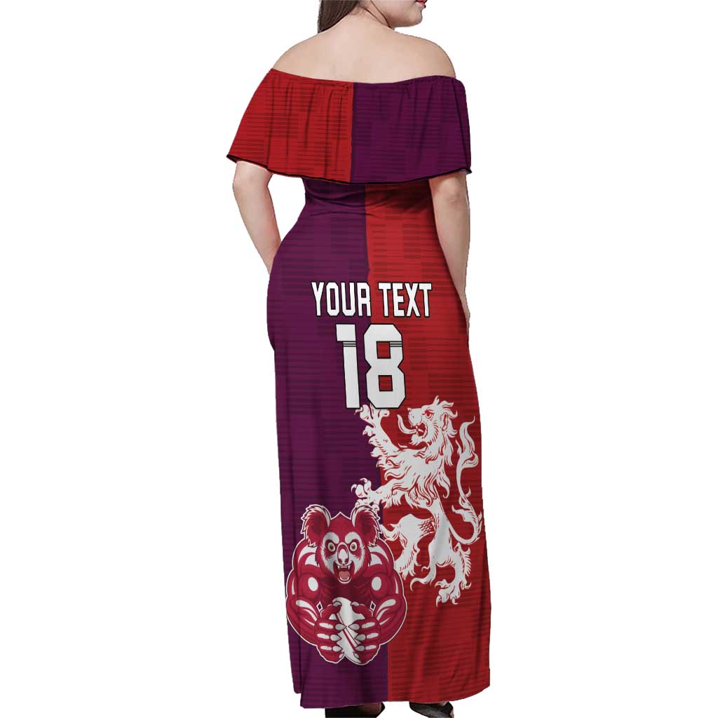 Custom British Lions Brumbies Family Matching Off Shoulder Maxi Dress and Hawaiian Shirt Unique Style - Wonder Print Shop