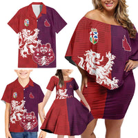 Custom British Lions Brumbies Family Matching Off Shoulder Short Dress and Hawaiian Shirt Unique Style - Wonder Print Shop