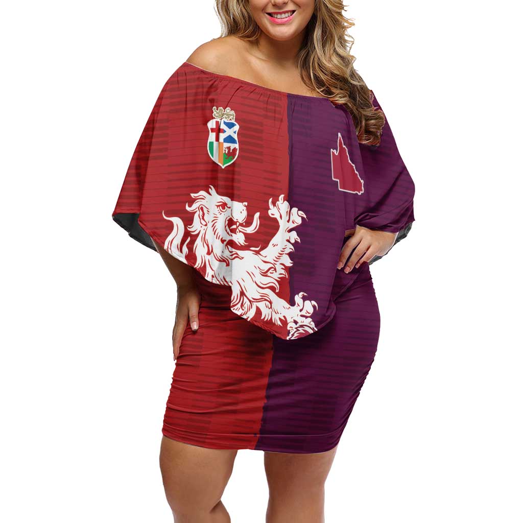 Custom British Lions Brumbies Family Matching Off Shoulder Short Dress and Hawaiian Shirt Unique Style - Wonder Print Shop