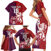 Custom British Lions Brumbies Family Matching Short Sleeve Bodycon Dress and Hawaiian Shirt Unique Style - Wonder Print Shop