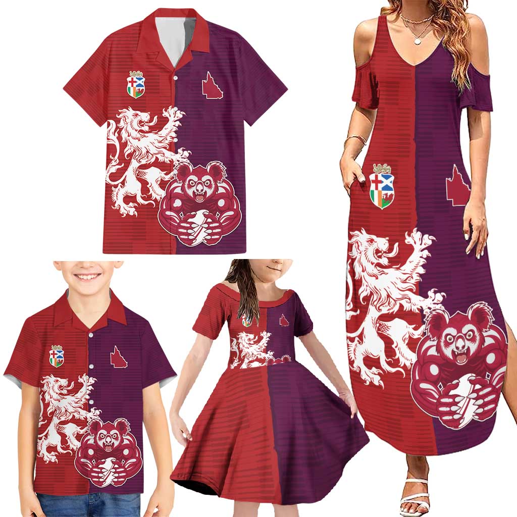 Custom British Lions Brumbies Family Matching Summer Maxi Dress and Hawaiian Shirt Unique Style - Wonder Print Shop