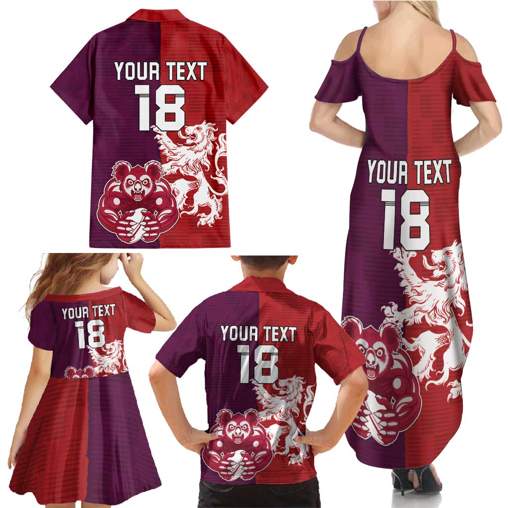 Custom British Lions Brumbies Family Matching Summer Maxi Dress and Hawaiian Shirt Unique Style - Wonder Print Shop