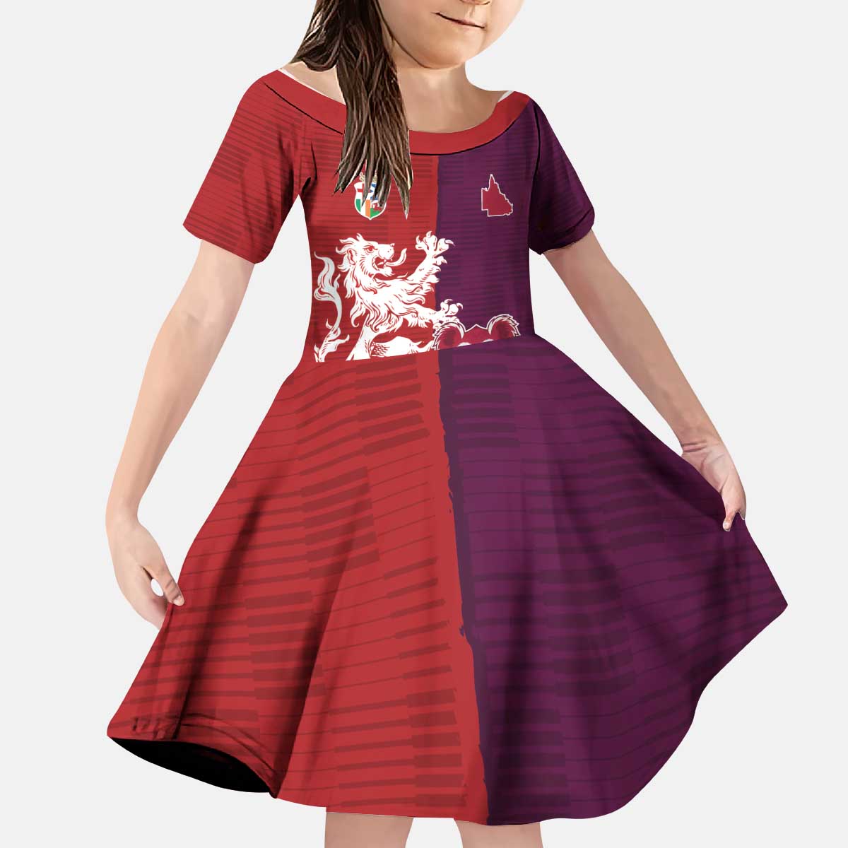 Custom British Lions Brumbies Kid Short Sleeve Dress Unique Style - Wonder Print Shop