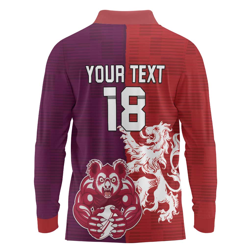 Custom British Lions Brumbies Long Sleeve Polo Shirt Unique Style - Wonder Print Shop