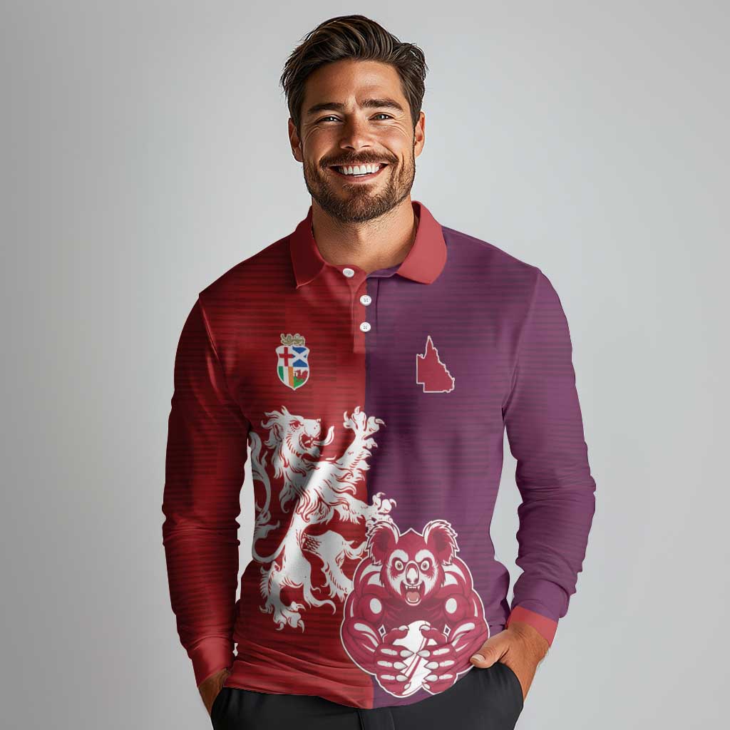 Custom British Lions Brumbies Long Sleeve Polo Shirt Unique Style - Wonder Print Shop