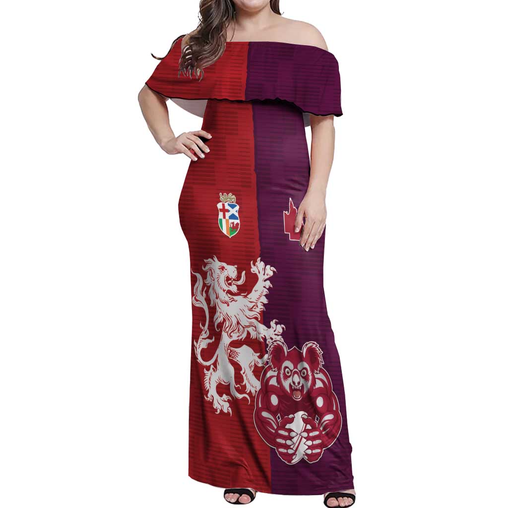 Custom British Lions Brumbies Off Shoulder Maxi Dress Unique Style - Wonder Print Shop