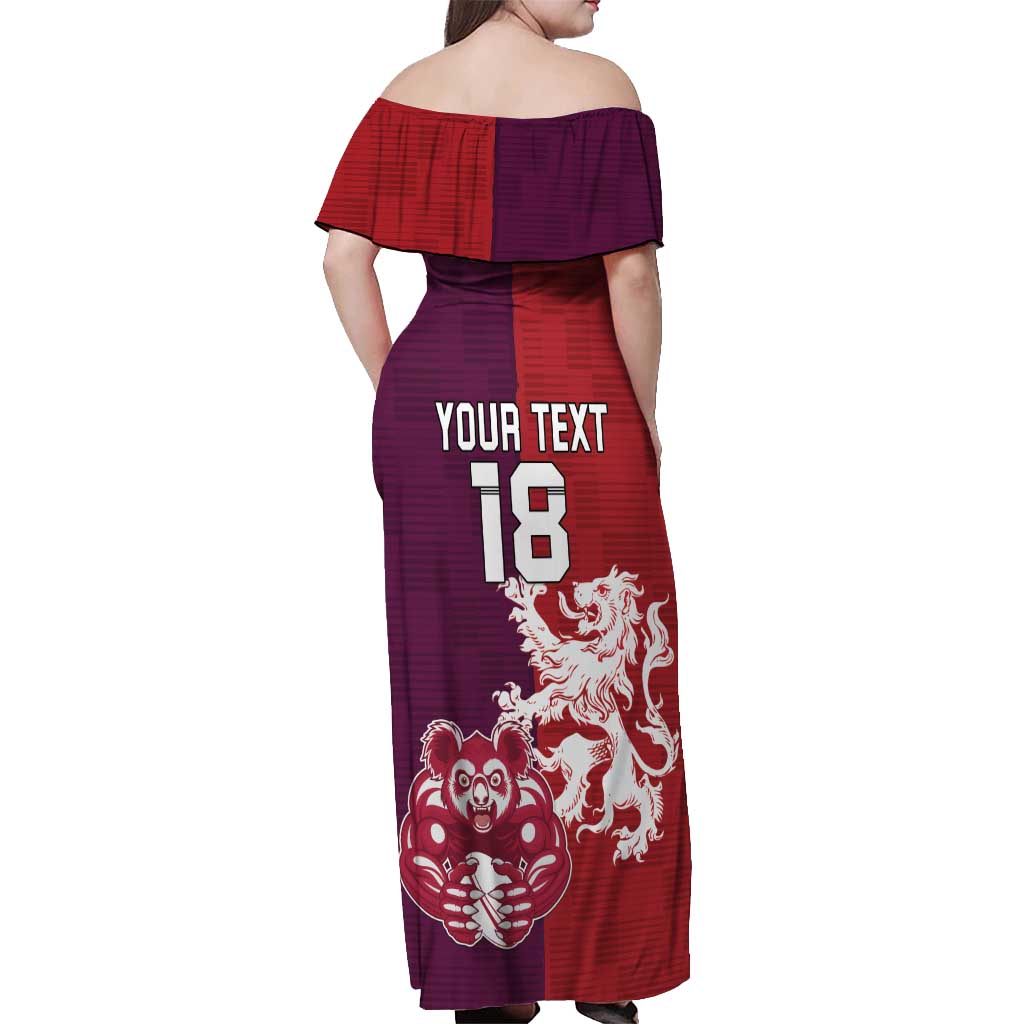 Custom British Lions Brumbies Off Shoulder Maxi Dress Unique Style - Wonder Print Shop