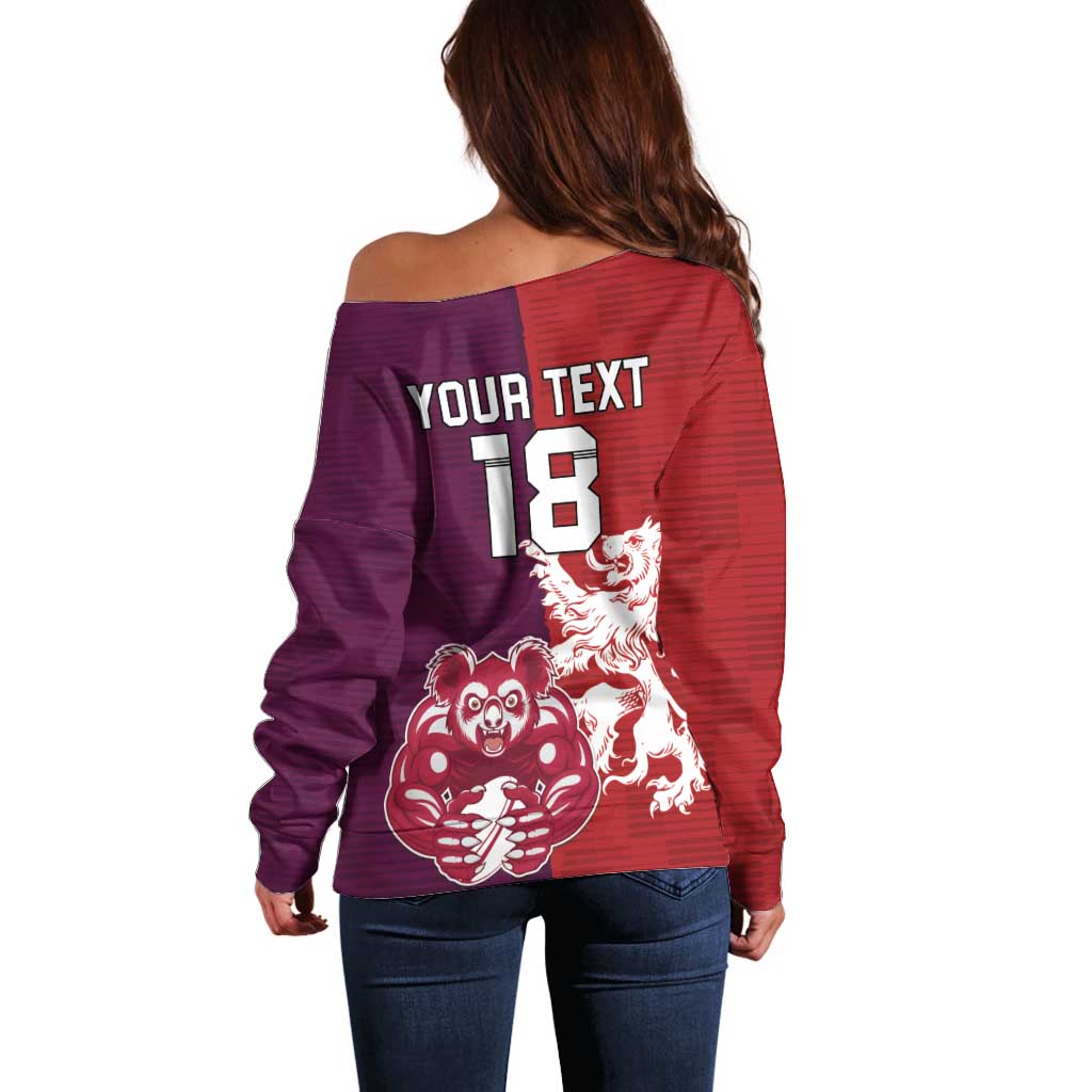 Custom British Lions Brumbies Off Shoulder Sweater Unique Style - Wonder Print Shop