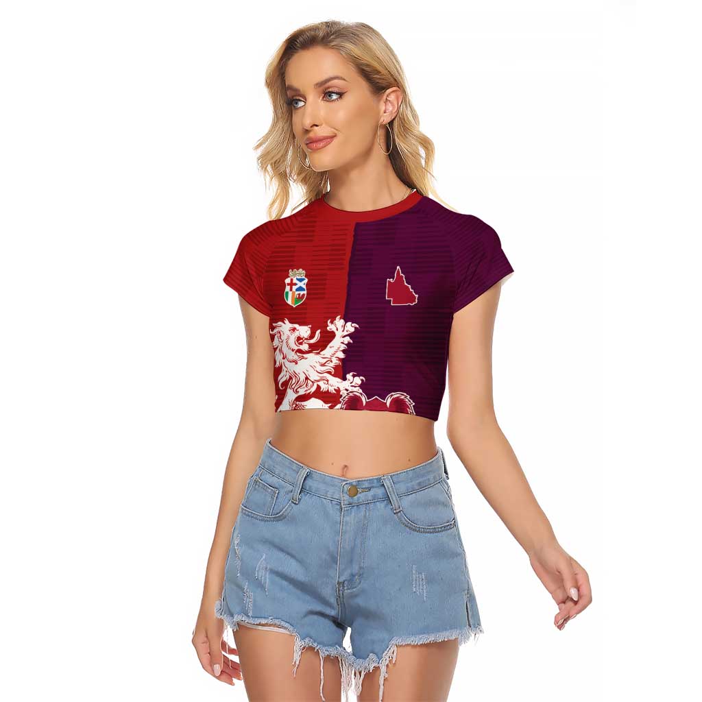 Custom British Lions Brumbies Raglan Cropped T Shirt Unique Style - Wonder Print Shop