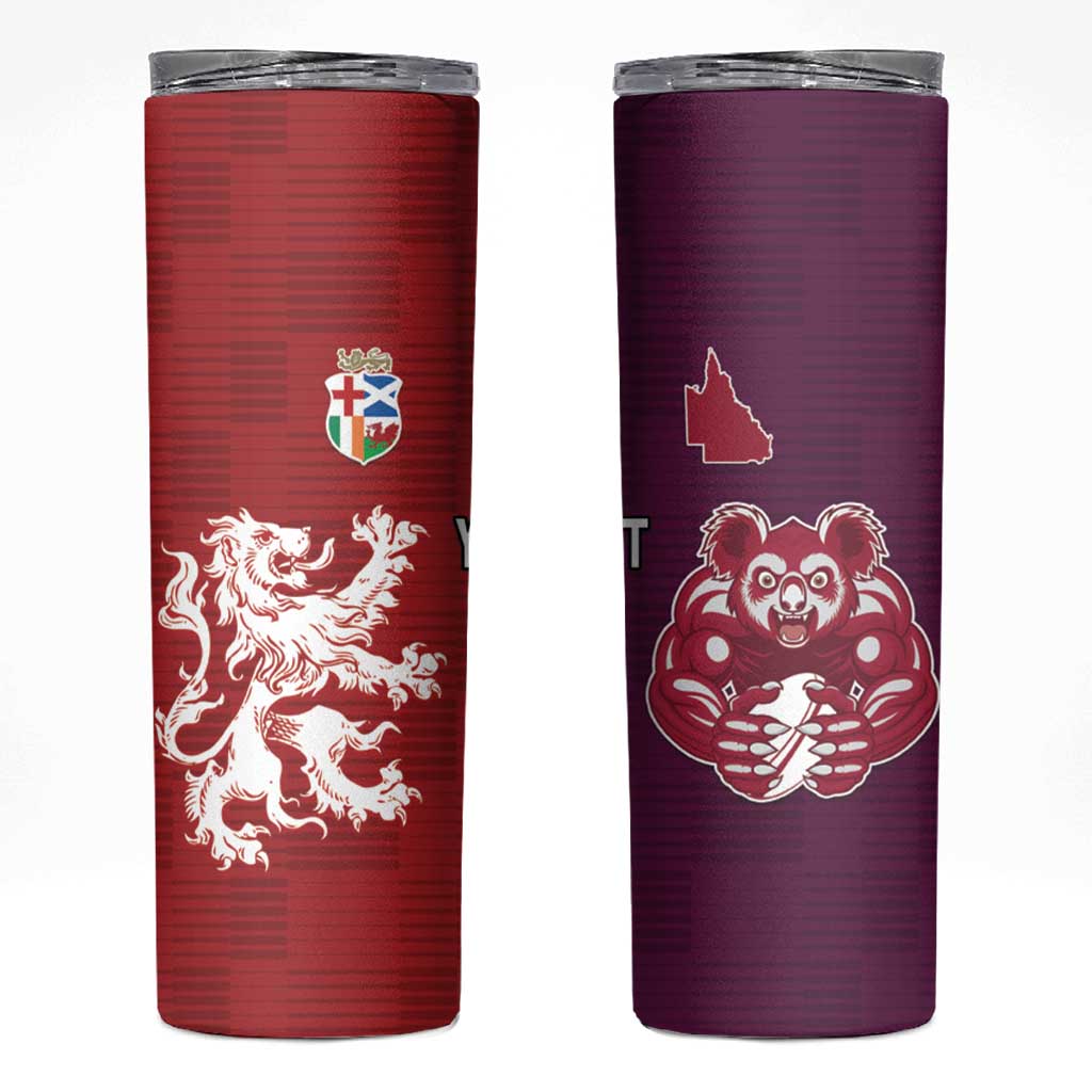 Custom British Lions Brumbies Skinny Tumbler Unique Style - Wonder Print Shop
