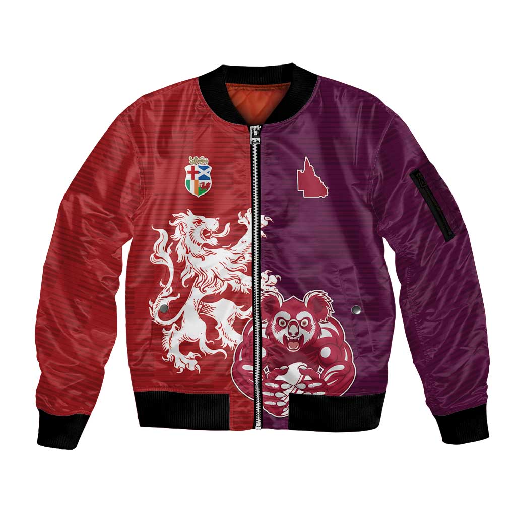 Custom British Lions Brumbies Sleeve Zip Bomber Jacket Unique Style - Wonder Print Shop
