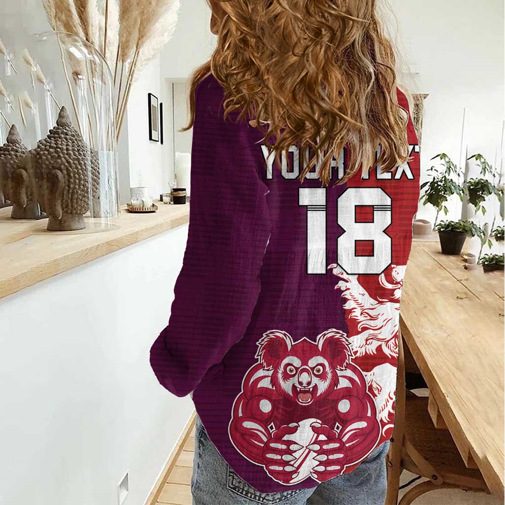 Custom British Lions Brumbies Women Casual Shirt Unique Style - Wonder Print Shop