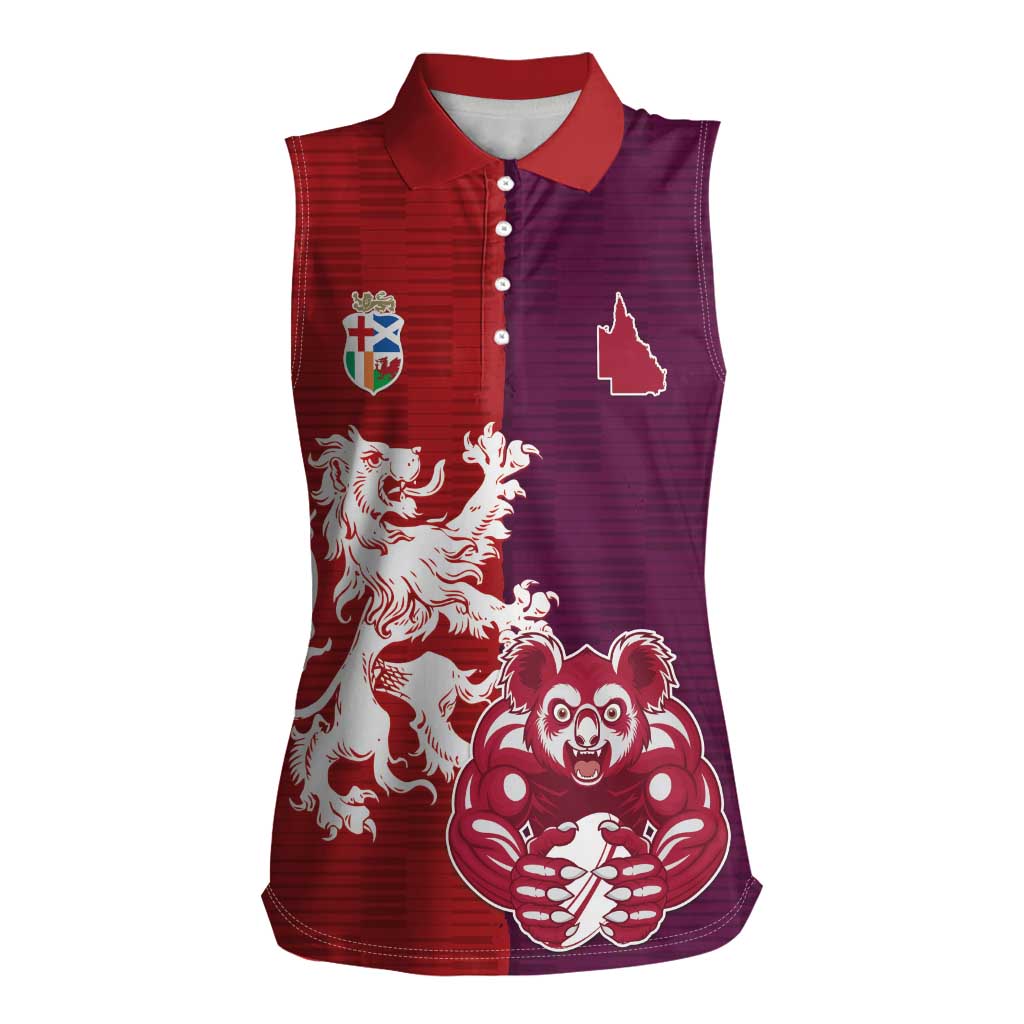Custom British Lions Brumbies Women Sleeveless Polo Shirt Unique Style - Wonder Print Shop