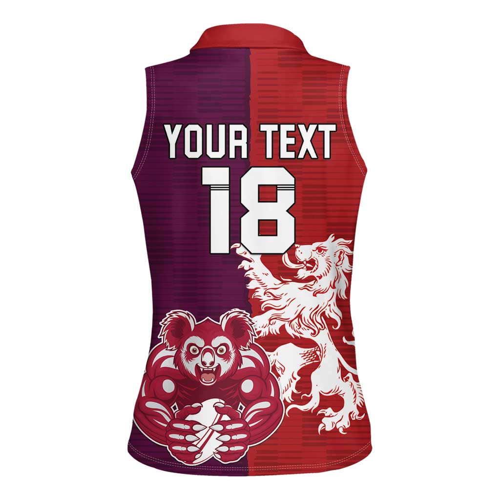 Custom British Lions Brumbies Women Sleeveless Polo Shirt Unique Style - Wonder Print Shop