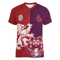 Custom British Lions Brumbies Women V-Neck T-Shirt Unique Style - Wonder Print Shop