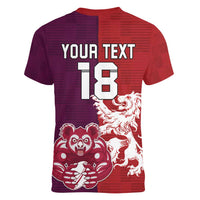 Custom British Lions Brumbies Women V-Neck T-Shirt Unique Style - Wonder Print Shop