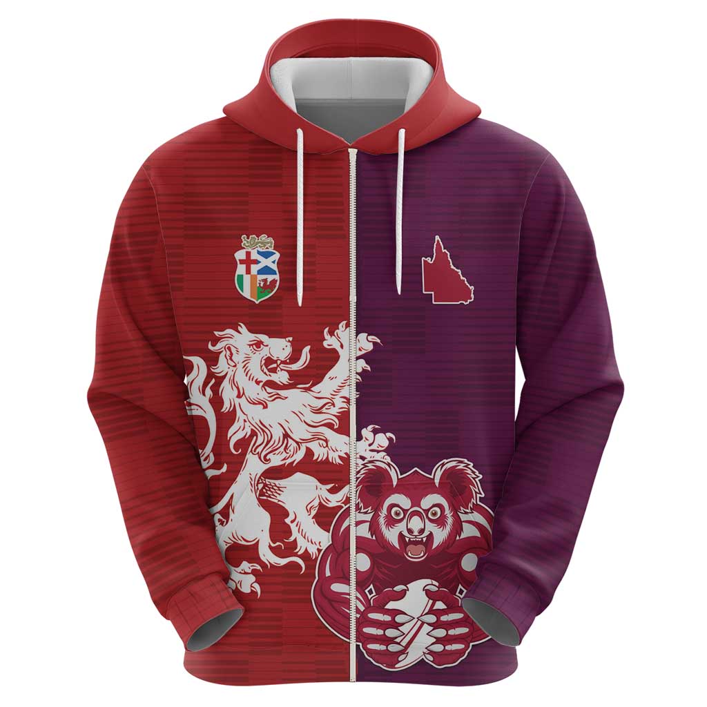 Custom British Lions Brumbies Zip Hoodie Unique Style - Wonder Print Shop