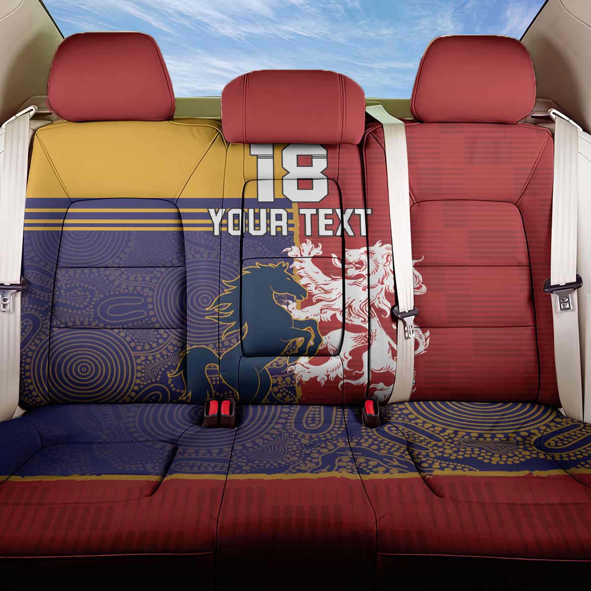 Custom British Lions Queensland Back Car Seat Cover Unique Style - Wonder Print Shop