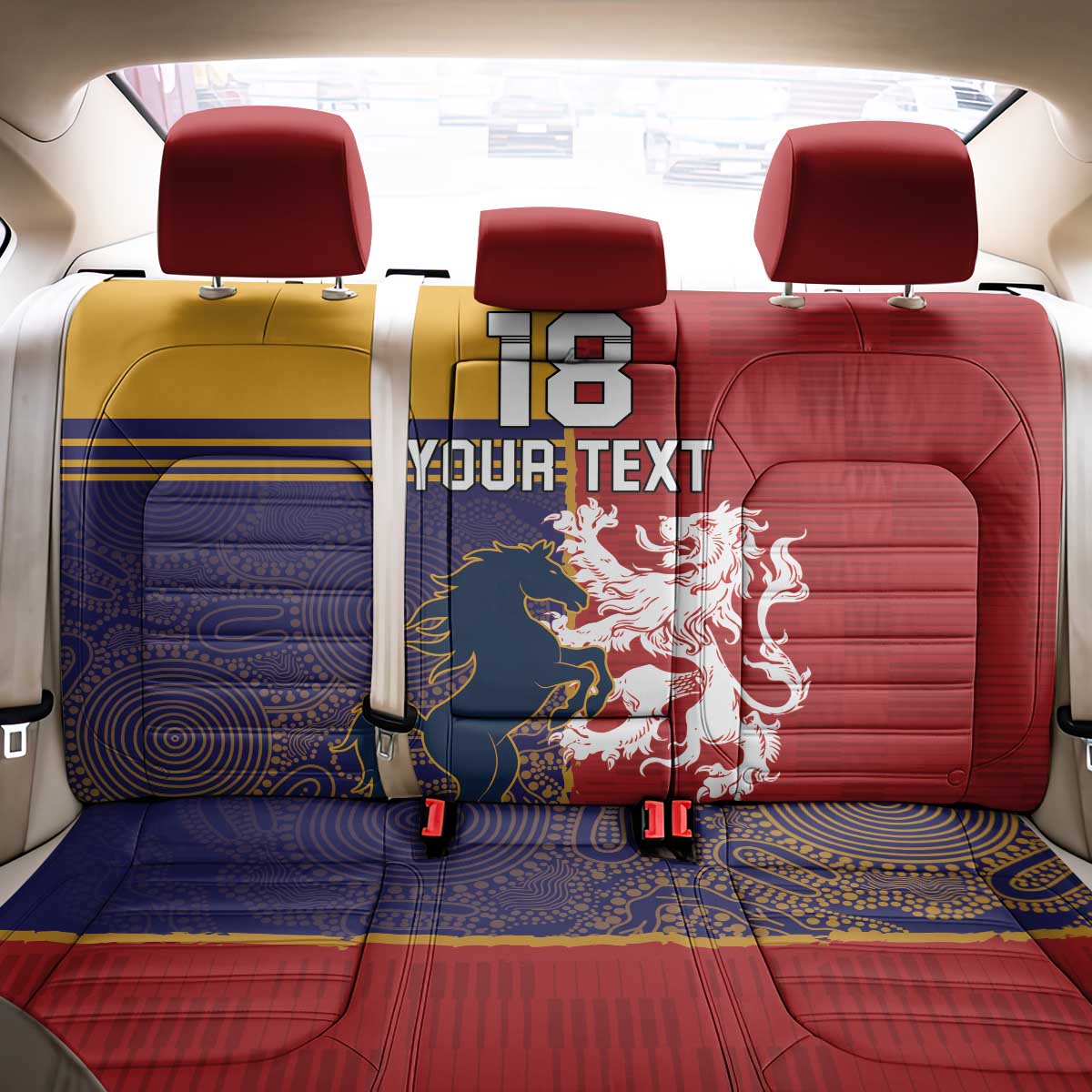 Custom British Lions Queensland Back Car Seat Cover Unique Style - Wonder Print Shop