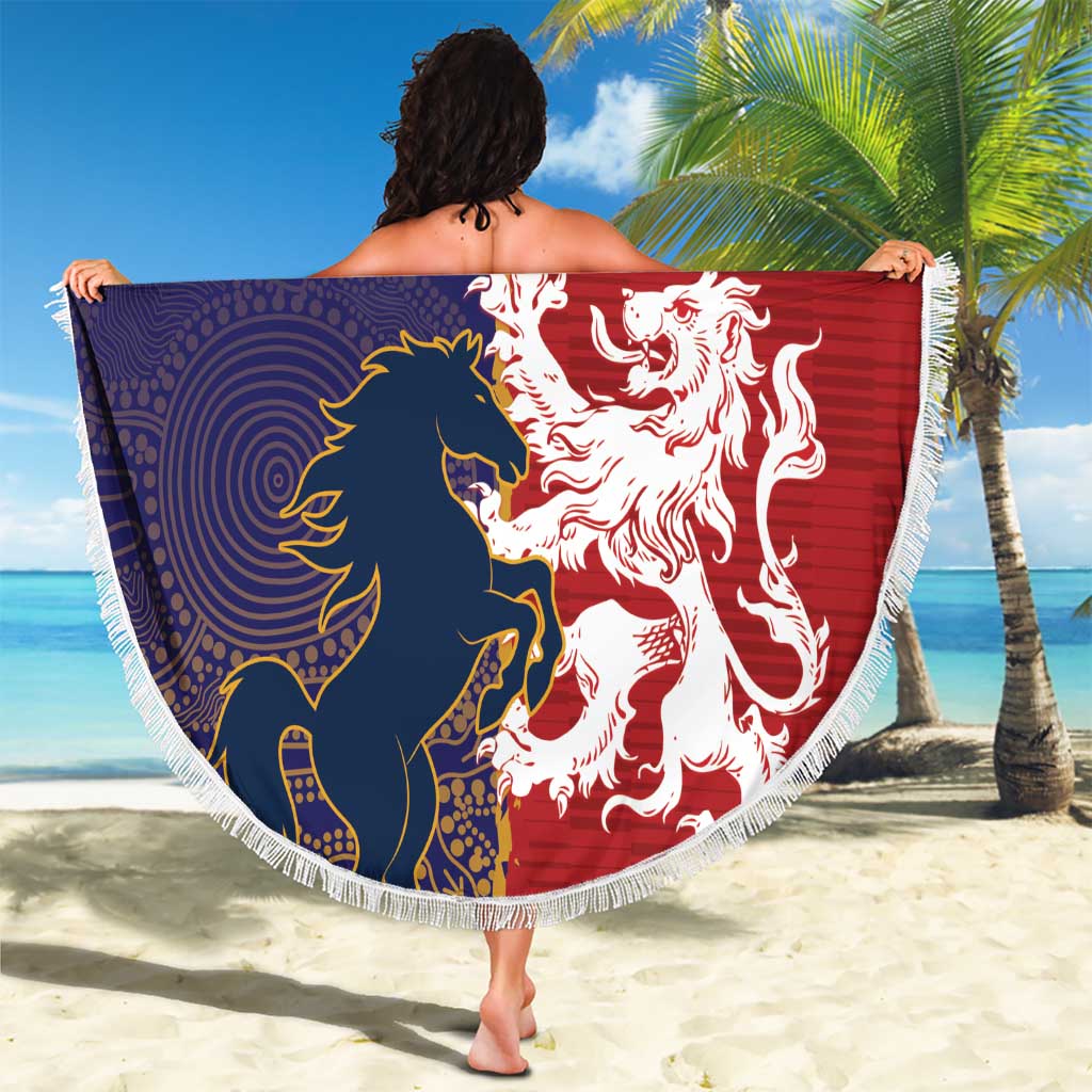 Custom British Lions Queensland Beach Blanket Unique Style - Wonder Print Shop