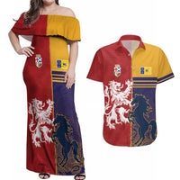 Custom British Lions Queensland Couples Matching Off Shoulder Maxi Dress and Hawaiian Shirt Unique Style - Wonder Print Shop