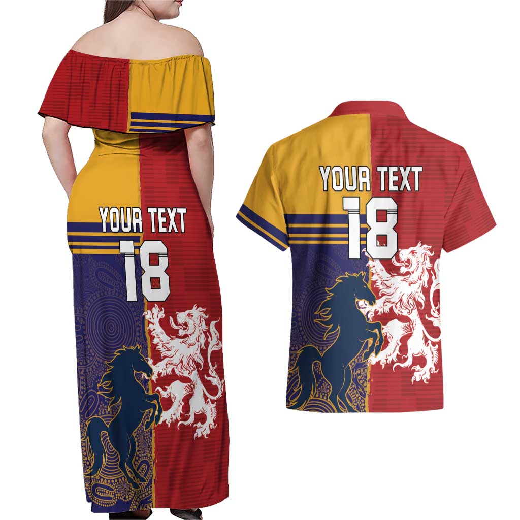 Custom British Lions Queensland Couples Matching Off Shoulder Maxi Dress and Hawaiian Shirt Unique Style - Wonder Print Shop