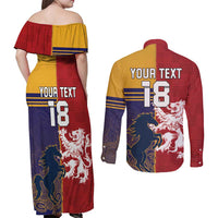 Custom British Lions Queensland Couples Matching Off Shoulder Maxi Dress and Long Sleeve Button Shirt Unique Style - Wonder Print Shop