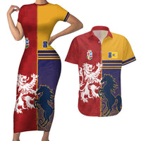 Custom British Lions Queensland Couples Matching Short Sleeve Bodycon Dress and Hawaiian Shirt Unique Style - Wonder Print Shop