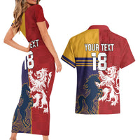 Custom British Lions Queensland Couples Matching Short Sleeve Bodycon Dress and Hawaiian Shirt Unique Style - Wonder Print Shop