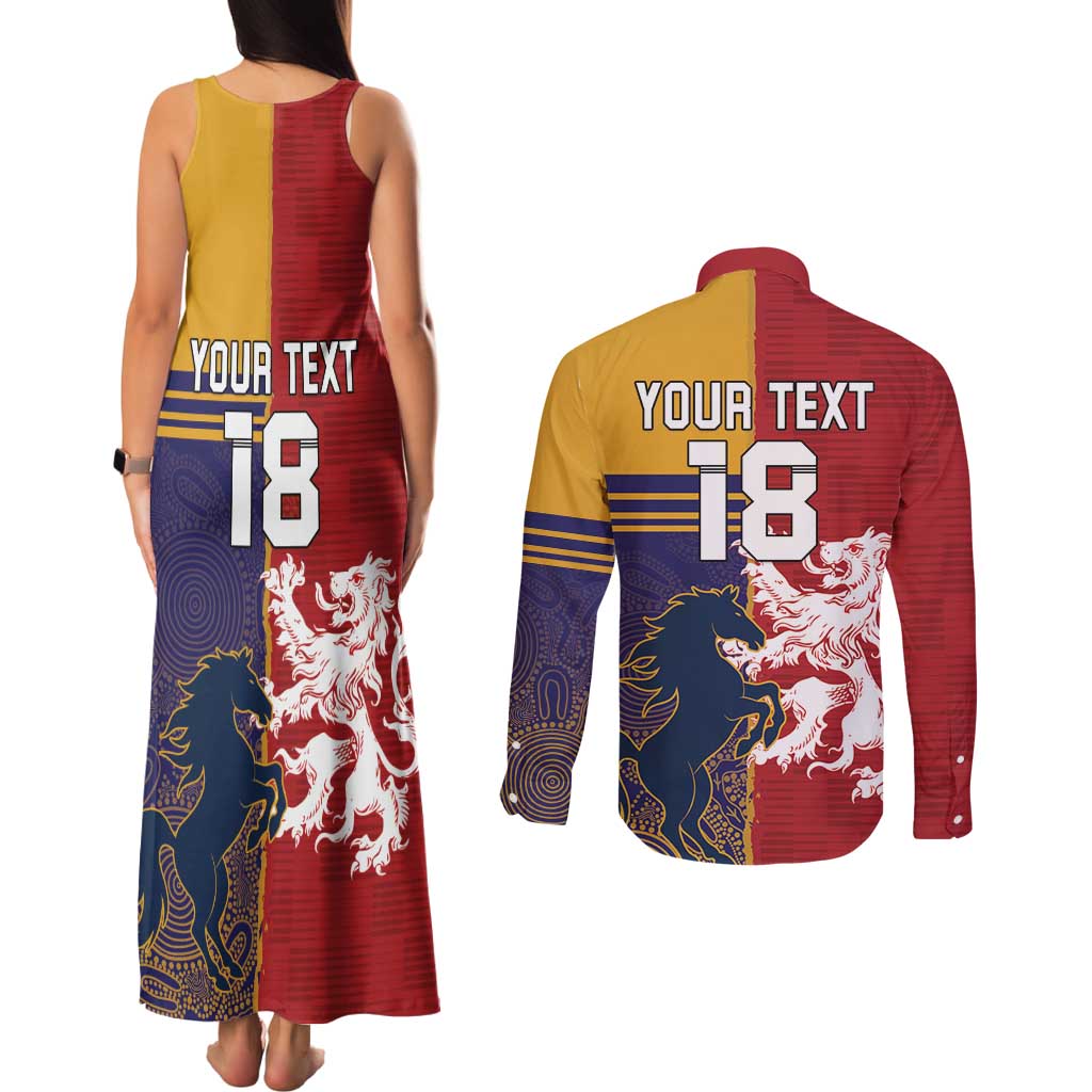 Custom British Lions Queensland Couples Matching Tank Maxi Dress and Long Sleeve Button Shirt Unique Style - Wonder Print Shop