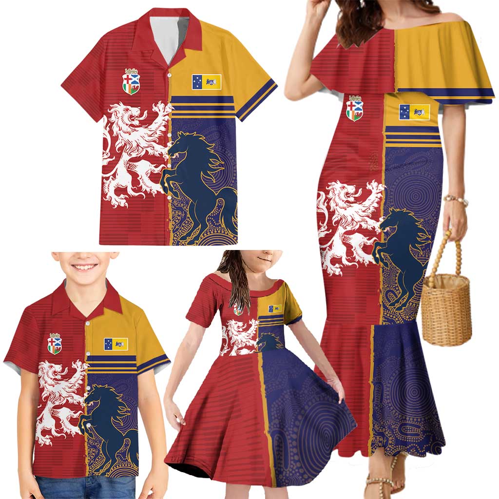 Custom British Lions Queensland Family Matching Mermaid Dress and Hawaiian Shirt Unique Style - Wonder Print Shop