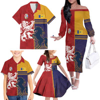 Custom British Lions Queensland Family Matching Off The Shoulder Long Sleeve Dress and Hawaiian Shirt Unique Style - Wonder Print Shop