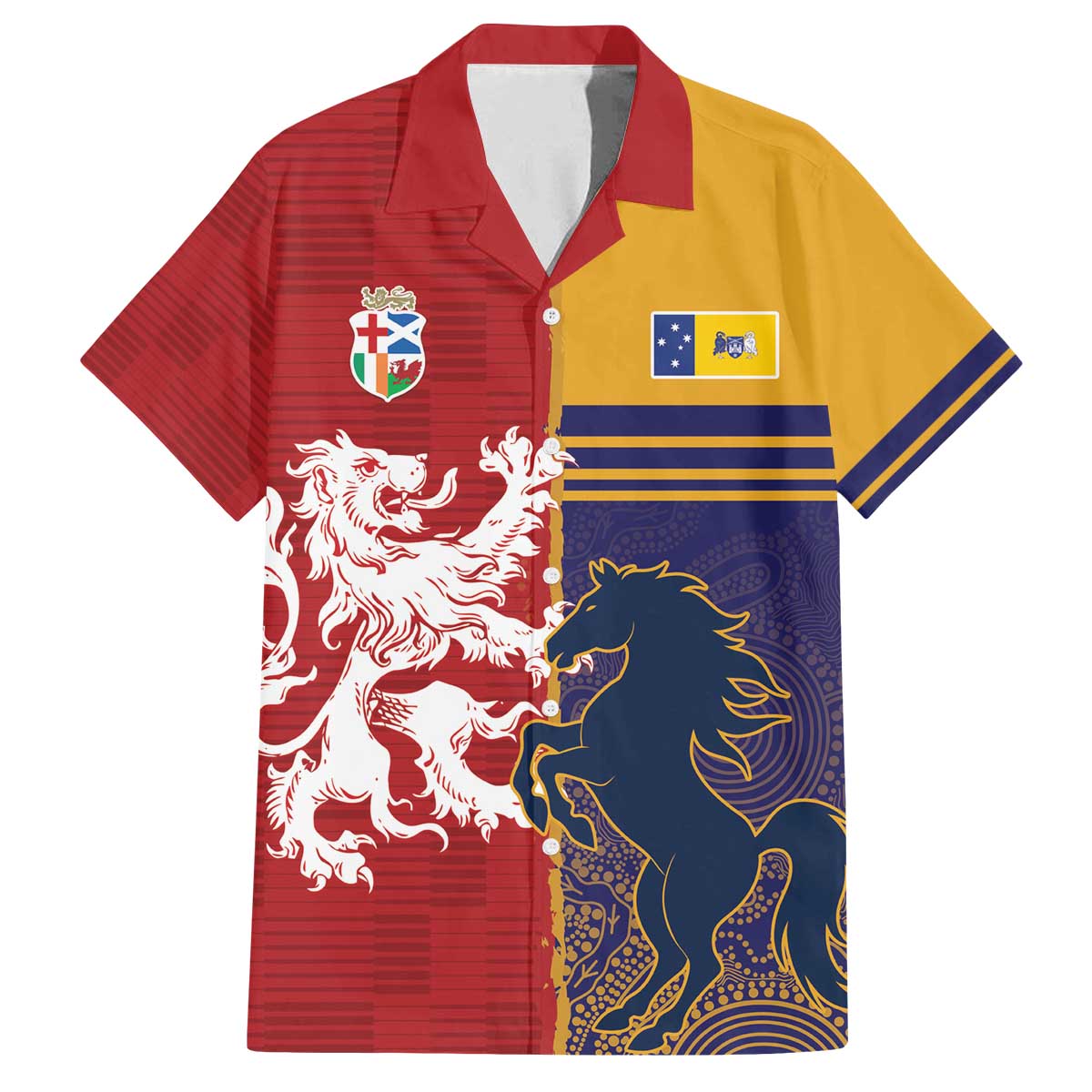 Custom British Lions Queensland Family Matching Off The Shoulder Long Sleeve Dress and Hawaiian Shirt Unique Style - Wonder Print Shop