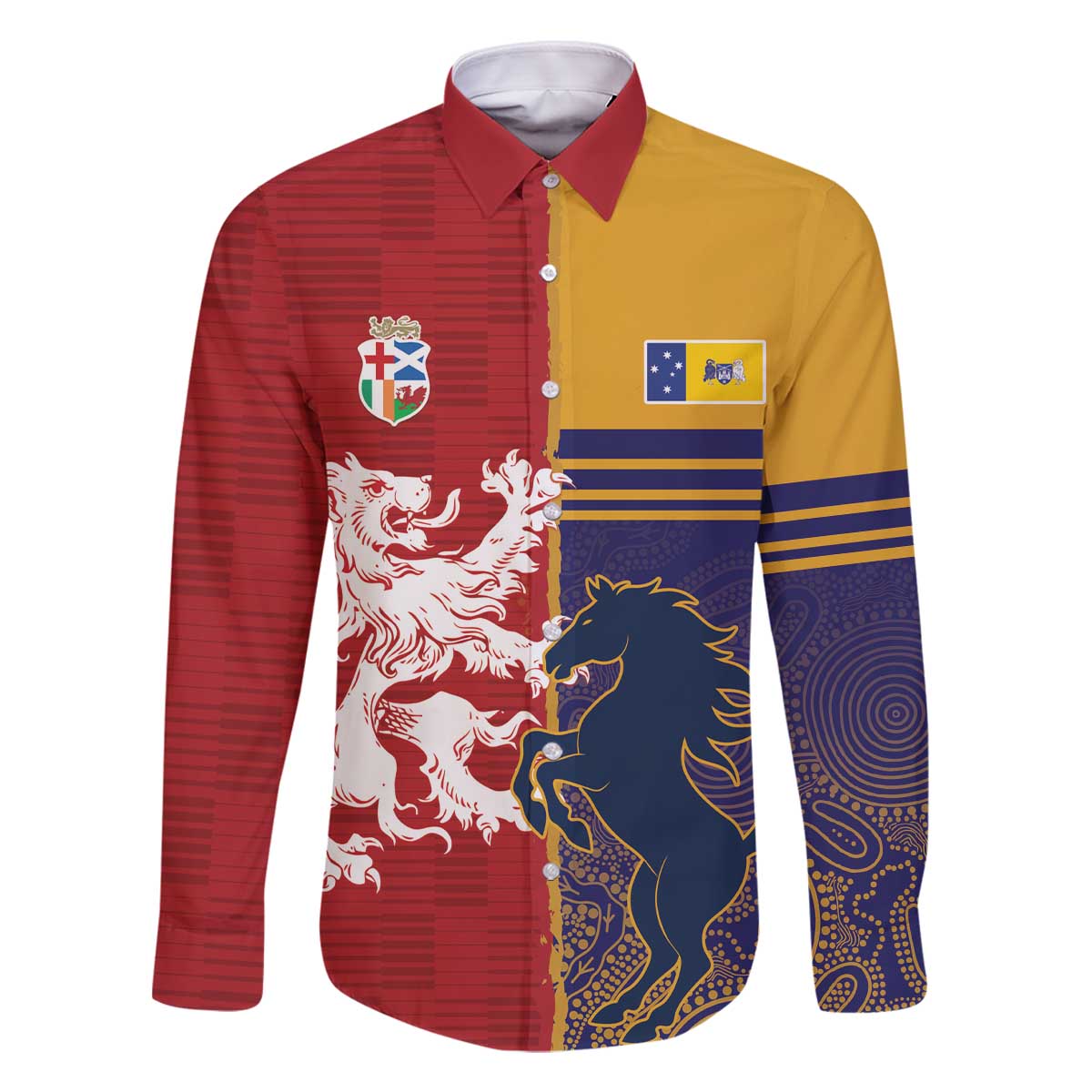 Custom British Lions Queensland Family Matching Off The Shoulder Long Sleeve Dress and Hawaiian Shirt Unique Style - Wonder Print Shop