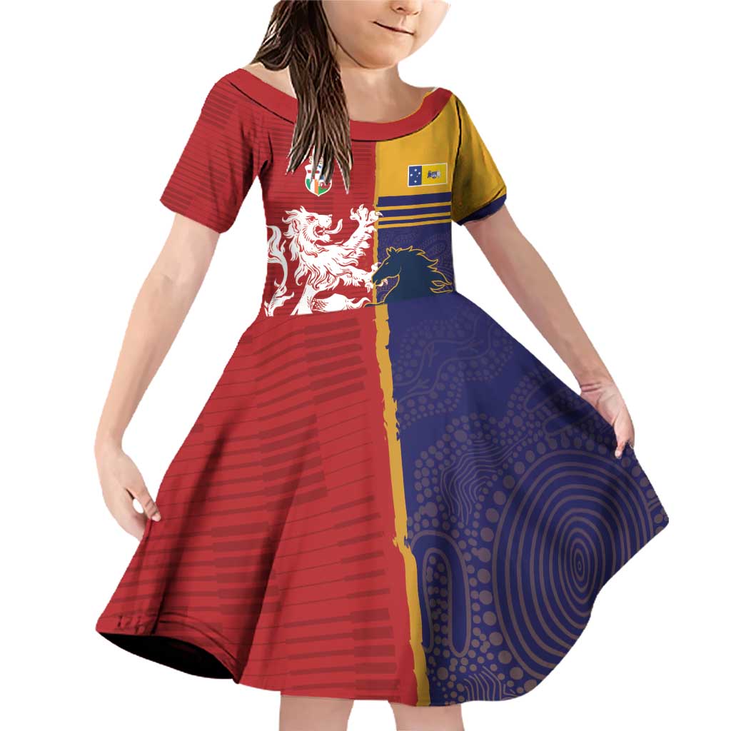 Custom British Lions Queensland Family Matching Off Shoulder Short Dress and Hawaiian Shirt Unique Style - Wonder Print Shop