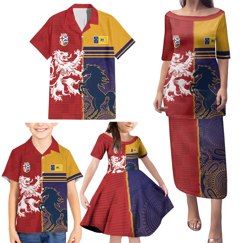 Custom British Lions Queensland Family Matching Puletasi and Hawaiian Shirt Unique Style - Wonder Print Shop