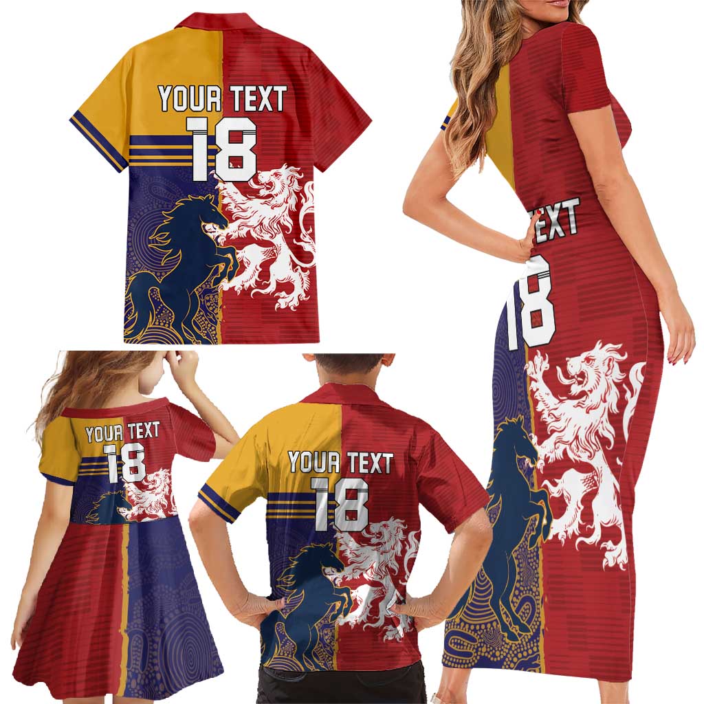 Custom British Lions Queensland Family Matching Short Sleeve Bodycon Dress and Hawaiian Shirt Unique Style - Wonder Print Shop