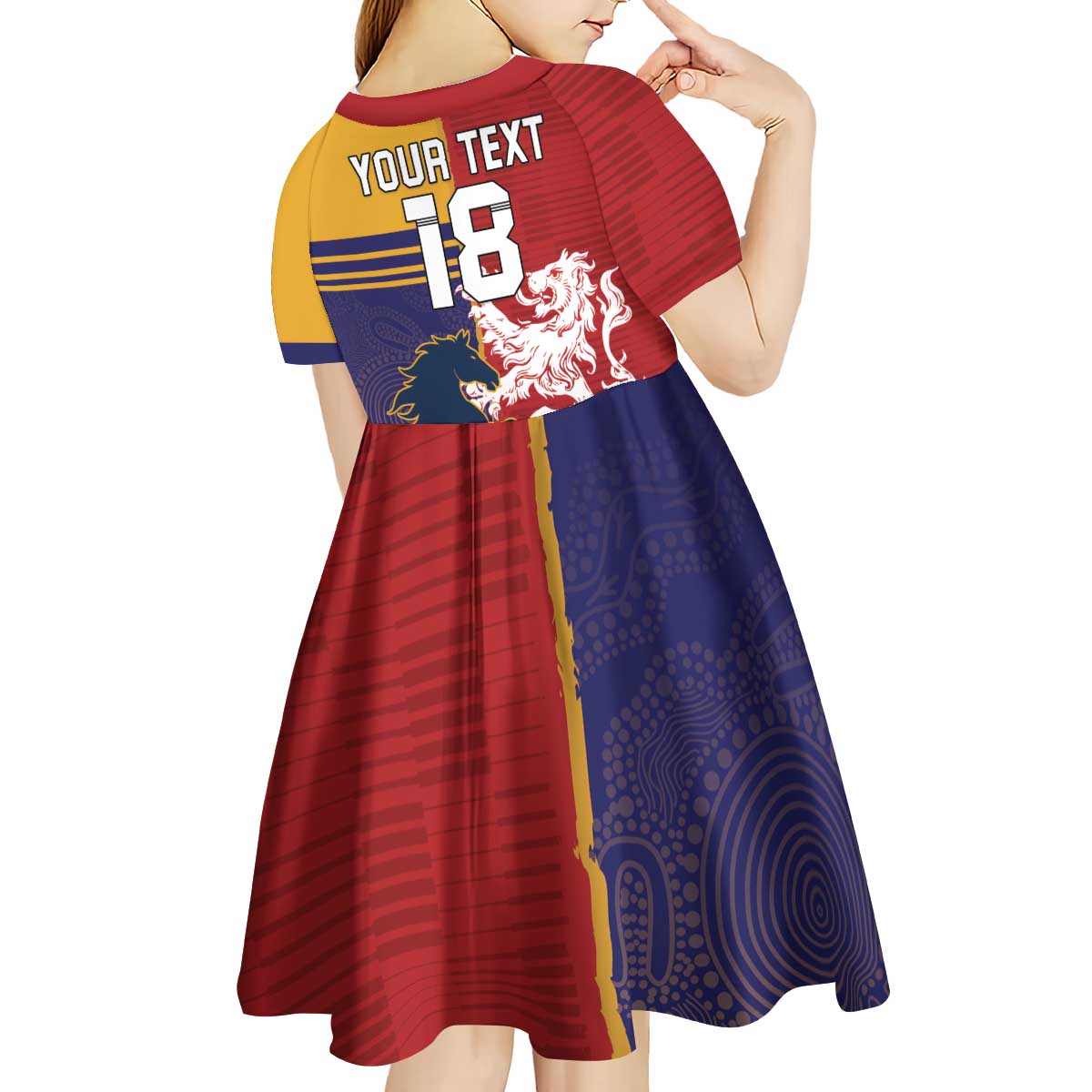 Custom British Lions Queensland Kid Short Sleeve Dress Unique Style - Wonder Print Shop
