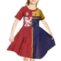 Custom British Lions Queensland Kid Short Sleeve Dress Unique Style - Wonder Print Shop