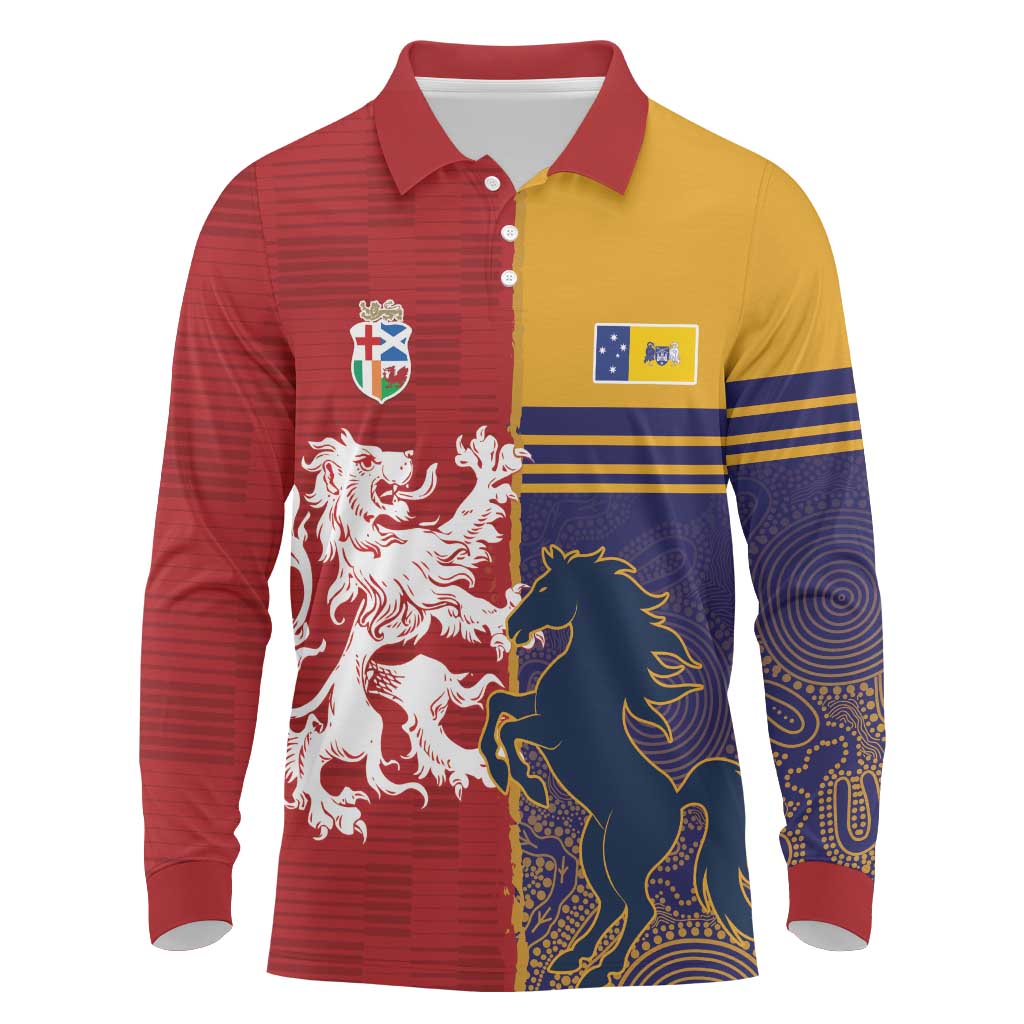 Custom British Lions Queensland Long Sleeve Polo Shirt Unique Style - Wonder Print Shop
