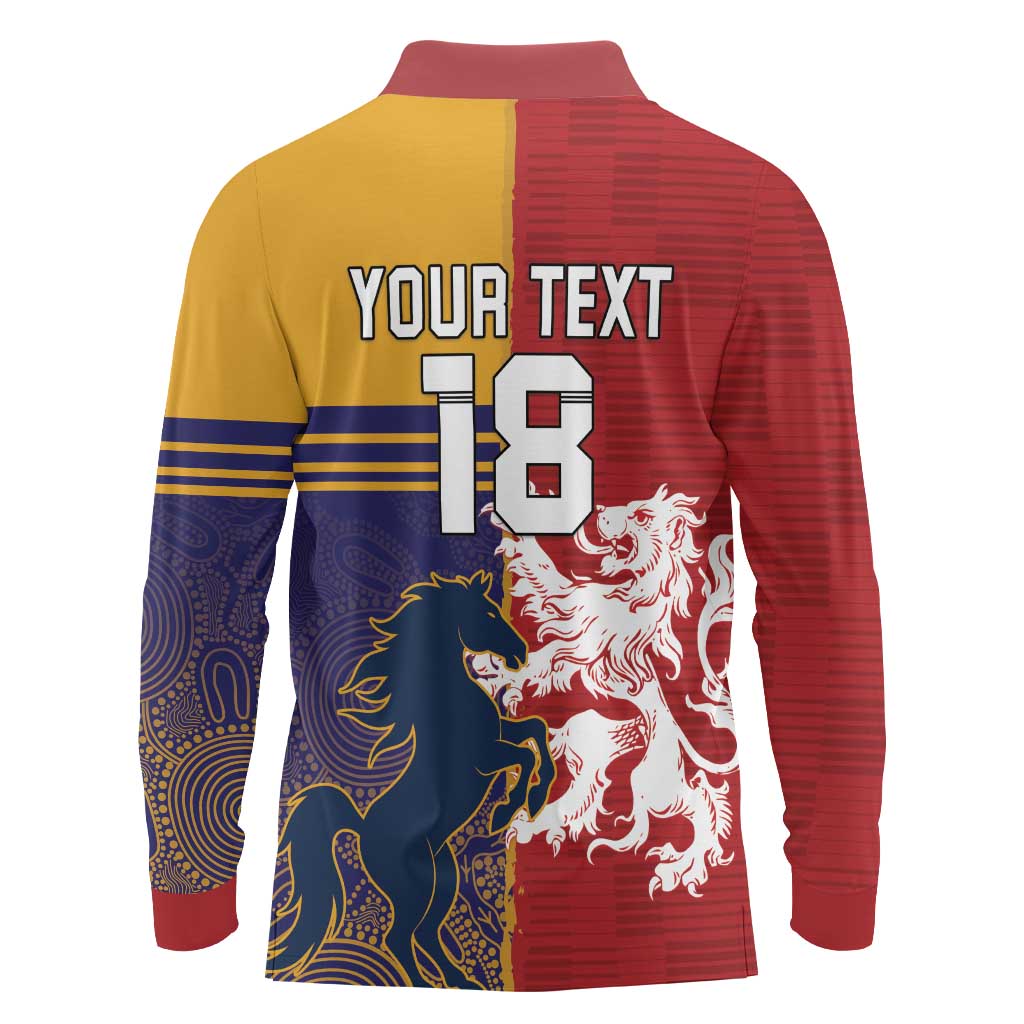 Custom British Lions Queensland Long Sleeve Polo Shirt Unique Style - Wonder Print Shop