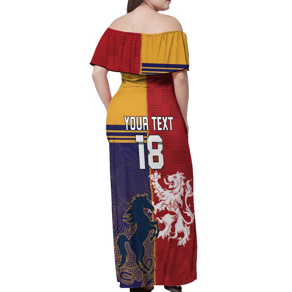 Custom British Lions Queensland Off Shoulder Maxi Dress Unique Style - Wonder Print Shop